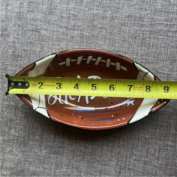 Touchdown Hand Painted Football Chip & Dip Bowls Football Design (Clay Art) - Picture 2 of 9